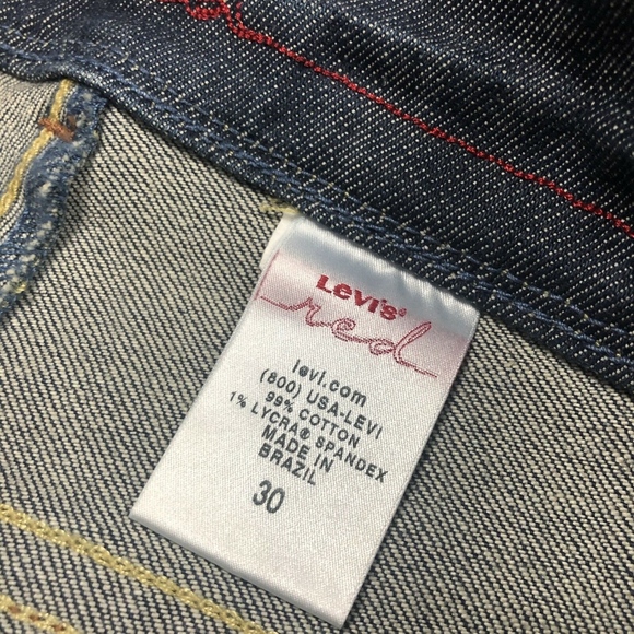 Levis Red Rare Denim Jeans Size 30 Measures 32x33 - Picture 3 of 8